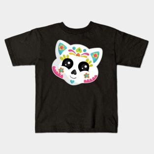 Cute Sugar Skull Cat Kids T-Shirt